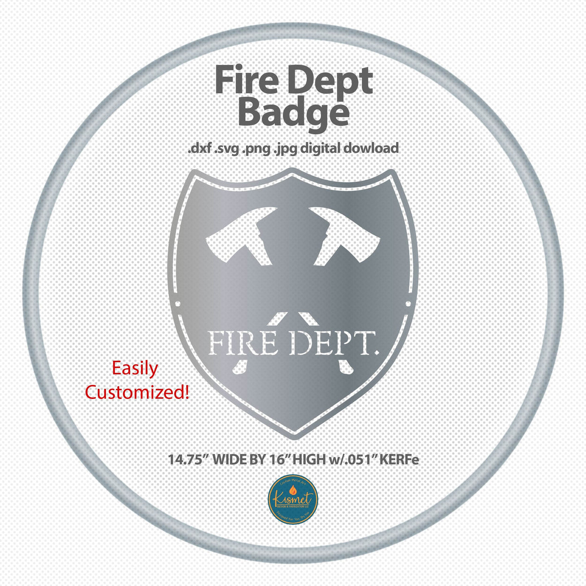 Personalized Fire Department Sign DXF/SVG design preview with file details (photo 2)