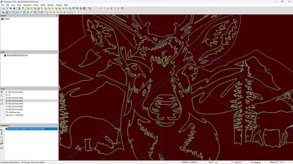 Rustic Deer and Bear Cabin Sign vector paths in design software (photo 6)