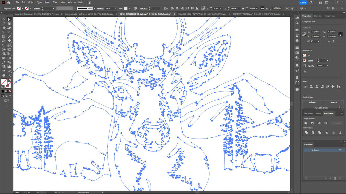 Rustic Deer and Bear Cabin Sign vector paths in design software (photo 8)