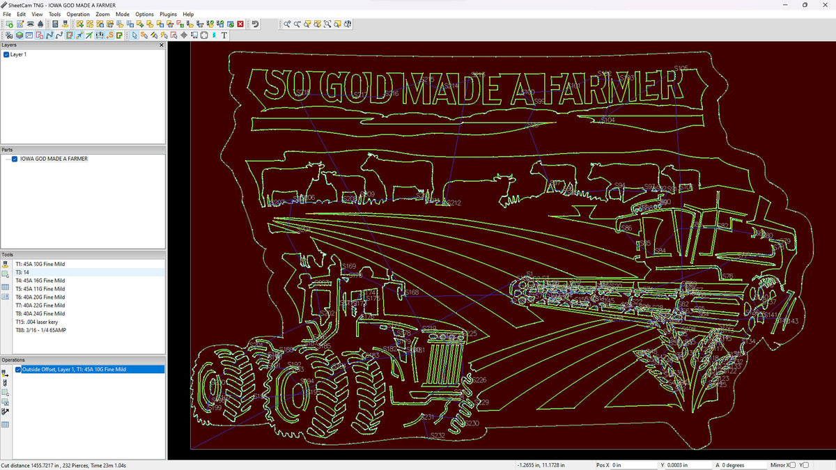 Iowa Banner So God Made a Farmer Sign vector paths in design software (photo 8)