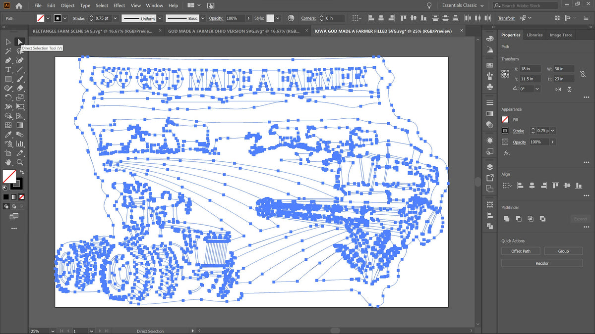 Iowa Banner So God Made a Farmer Sign vector paths in design software (photo 5)