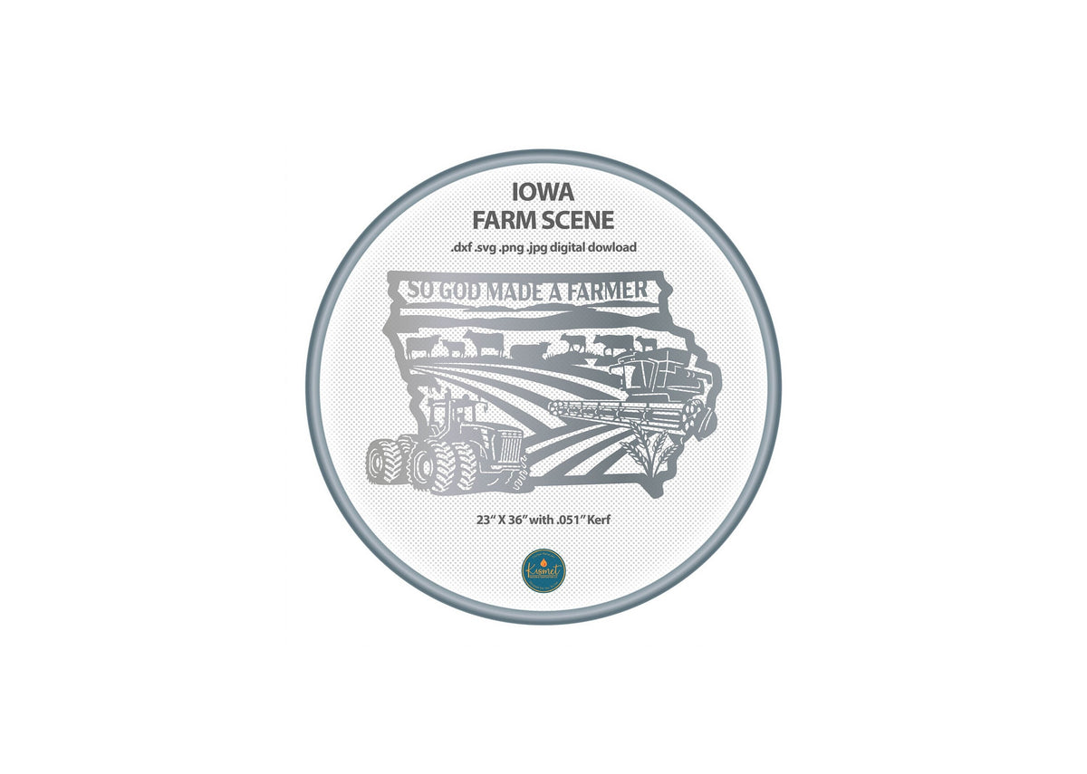 Iowa Banner So God Made a Farmer Sign DXF/SVG design preview with file details