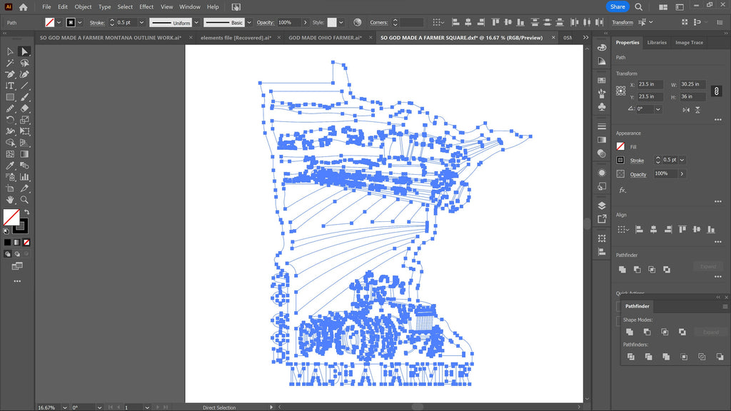 Minnesota So God Made a Farmer Sign vector paths in design software (photo 7)
