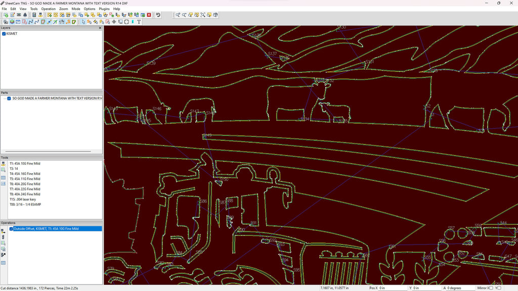 Montana Farm Scene Sign, No Lettering vector paths in design software (photo 3)