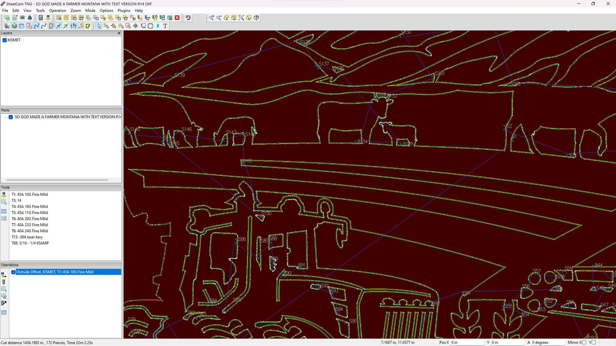 Montana Farm Scene Sign, No Lettering vector paths in design software (photo 3)