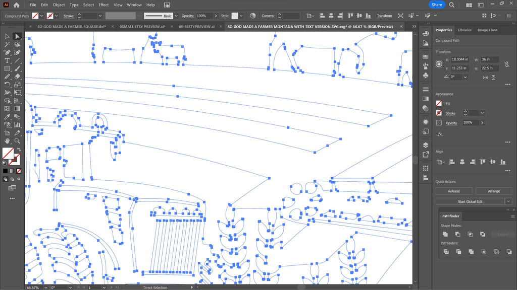 Montana Farm Scene Sign, No Lettering vector paths in design software (photo 5)