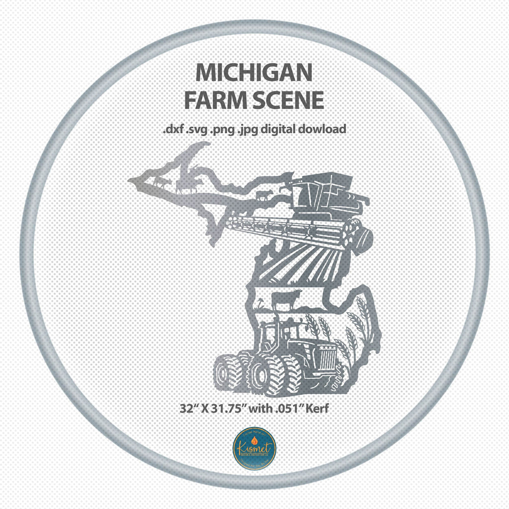 Michigan Farm Scene Sign, No Lettering DXF/SVG design preview with file details (photo 6)