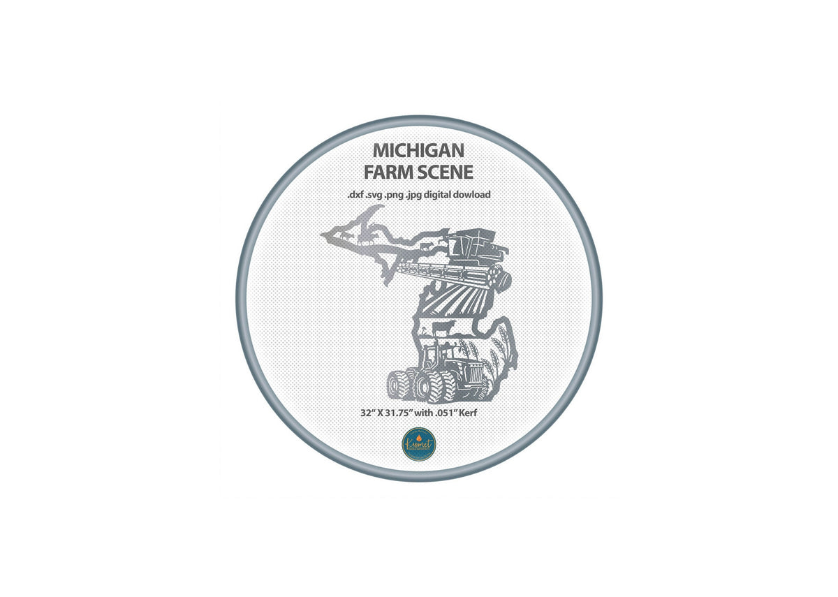 Michigan Farm Scene Sign, No Lettering DXF/SVG design preview with file details