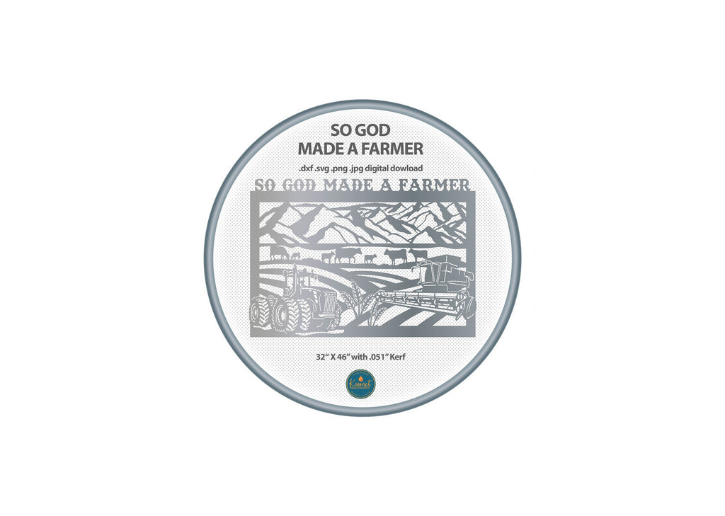 So God Made a Farmer Farm Scene DXF/SVG design preview with file details