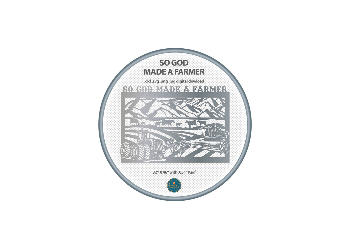 So God Made a Farmer Farm Scene DXF/SVG design preview with file details
