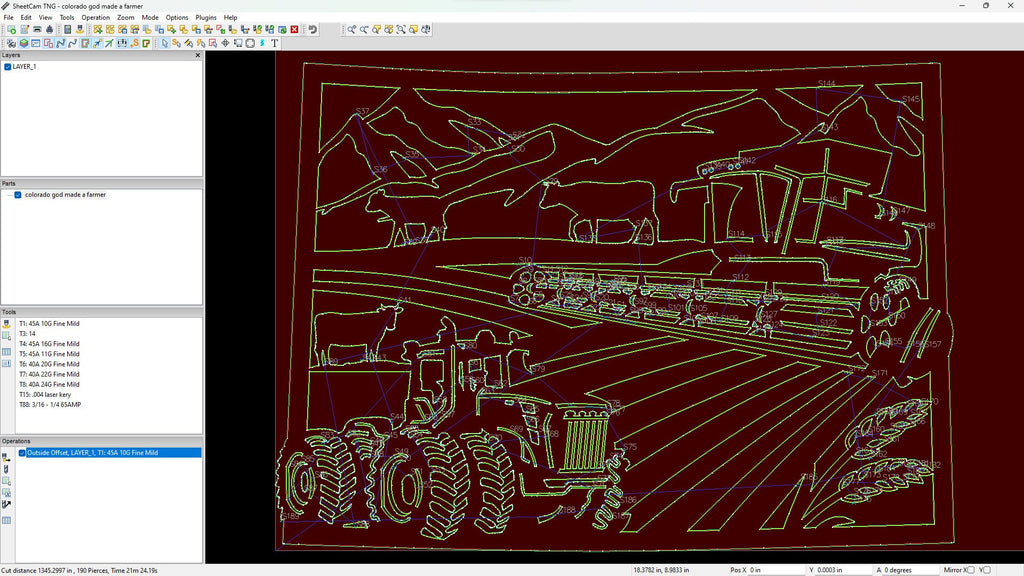 Colorado Rectangle Farm Scene Sign, No Lettering vector paths in design software (photo 9)