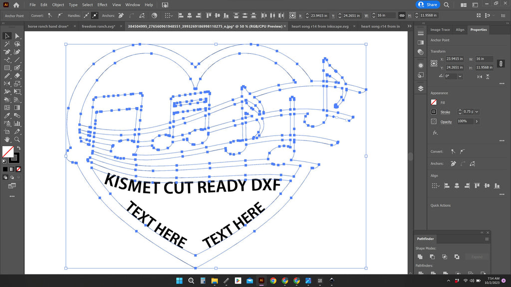 Heart Song Musical Notes Name Sign vector paths in design software (photo 2)