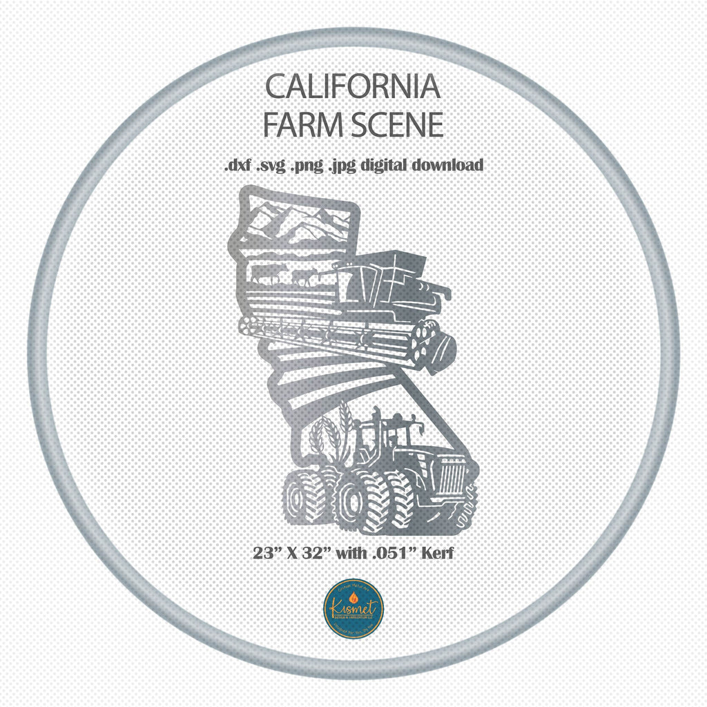 California Farm Scene Sign, No Lettering DXF/SVG design preview with file details (photo 3)