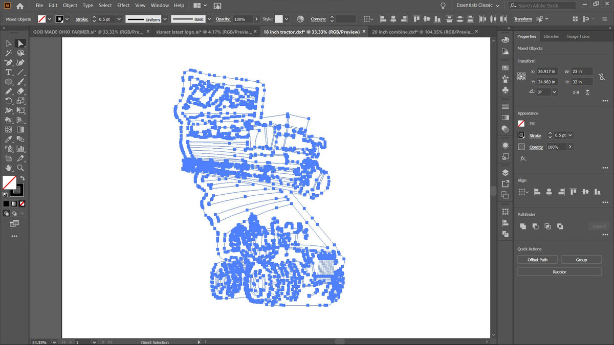 California Farm Scene Sign, No Lettering vector paths in design software