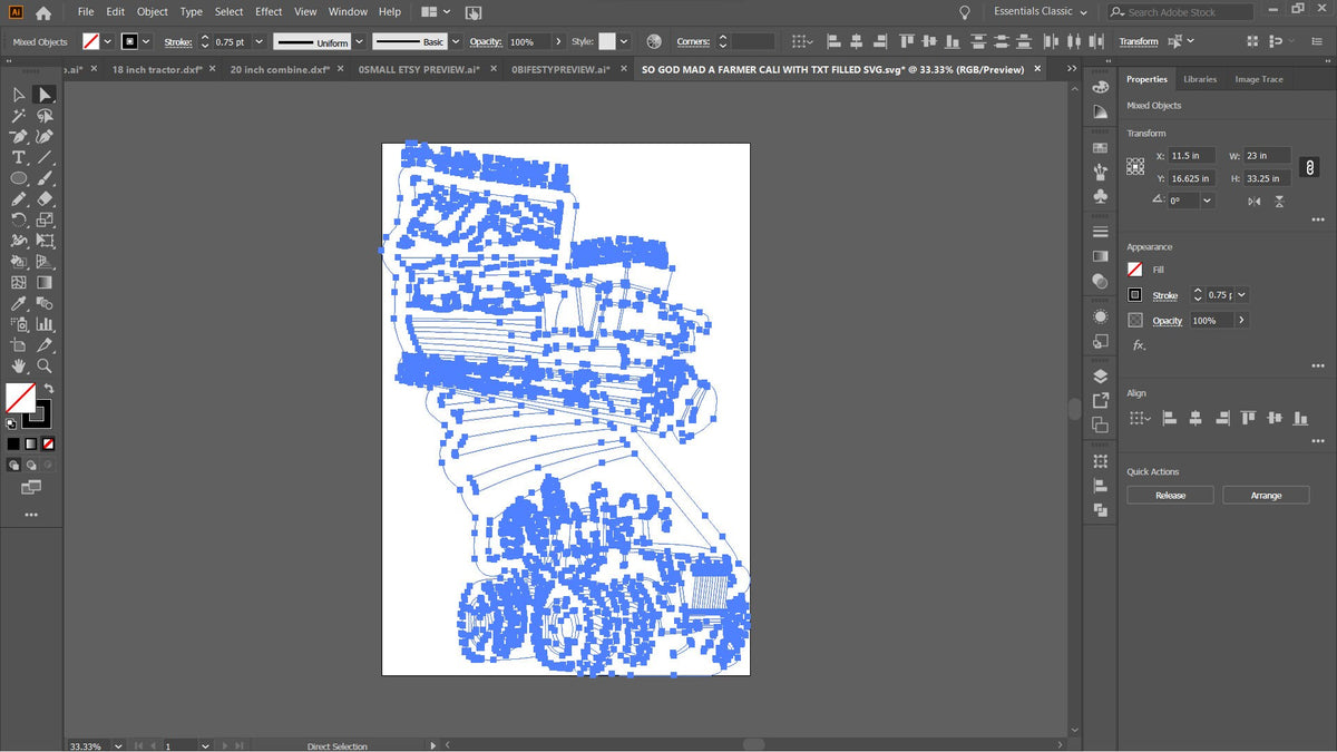 California So God Made a Farmer Sign vector paths in design software