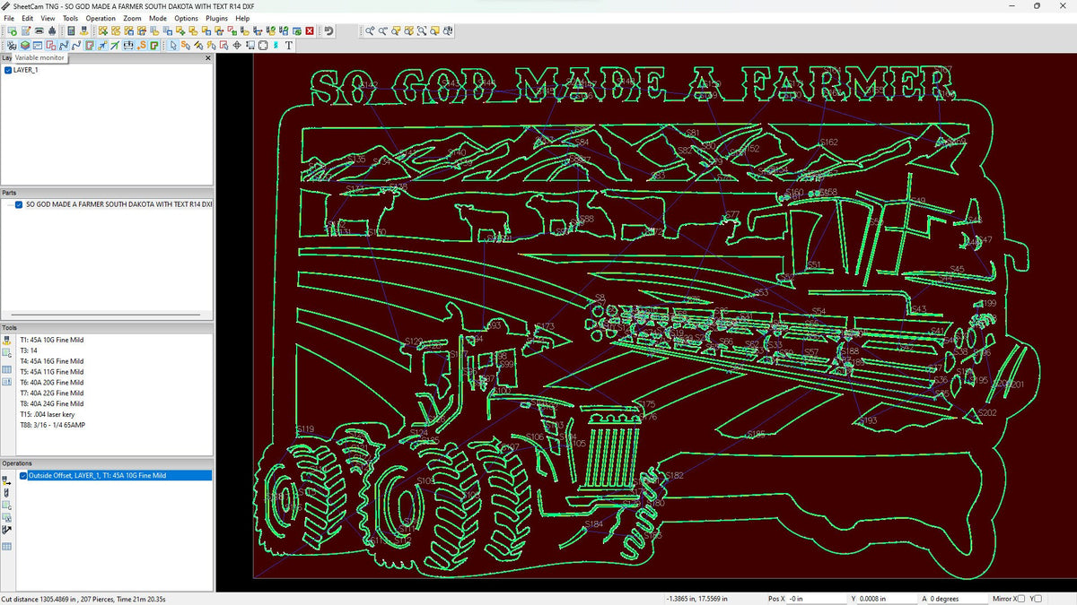 South Dakota So God Made a Farmer Sign vector paths in design software (photo 5)