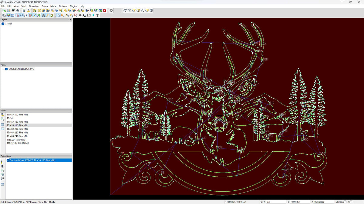 Rustic Deer and Bear Cabin Sign vector paths in design software (photo 4)
