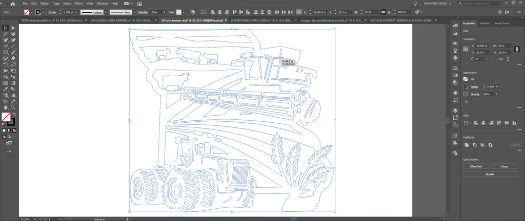 Missouri Farm Scene Sign, No Lettering vector paths in design software