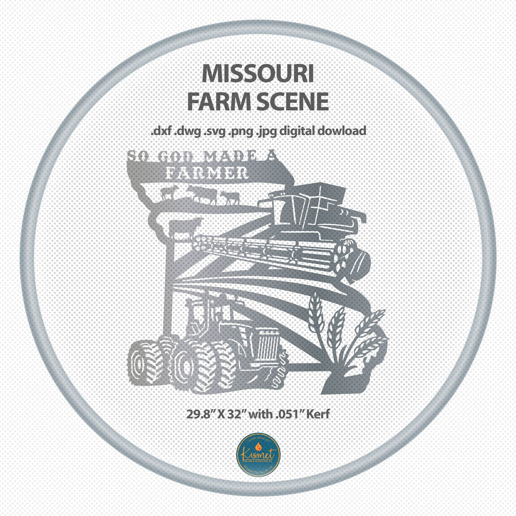 Missouri So God Made a Farmer Sign DXF/SVG design preview with file details (photo 2)