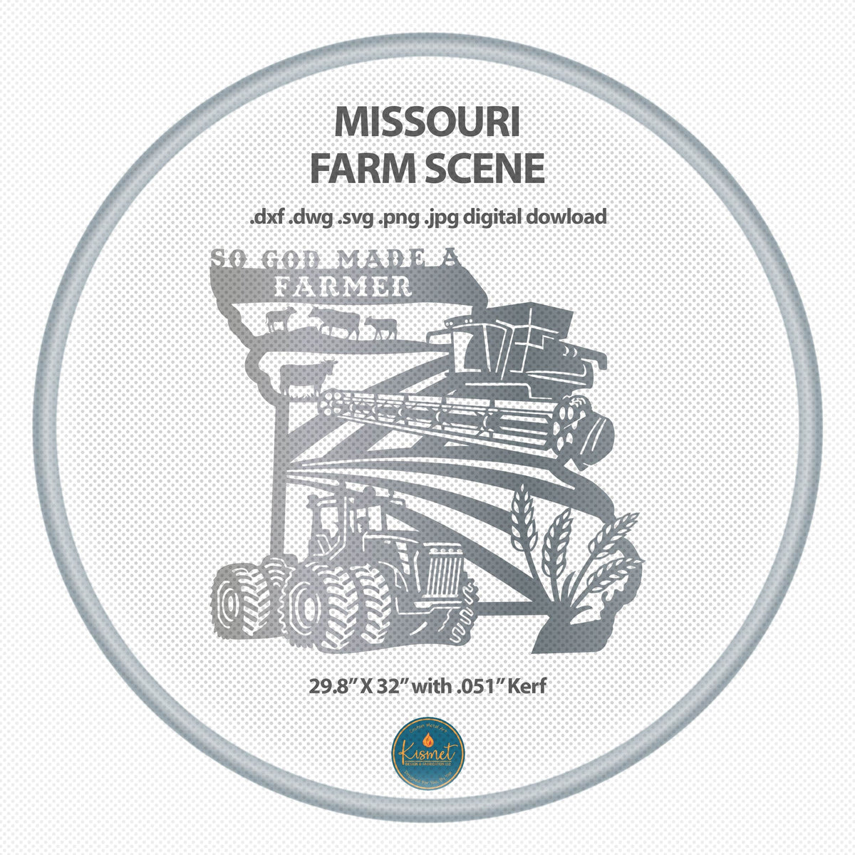 Missouri So God Made a Farmer Sign DXF/SVG design preview with file details (photo 2)