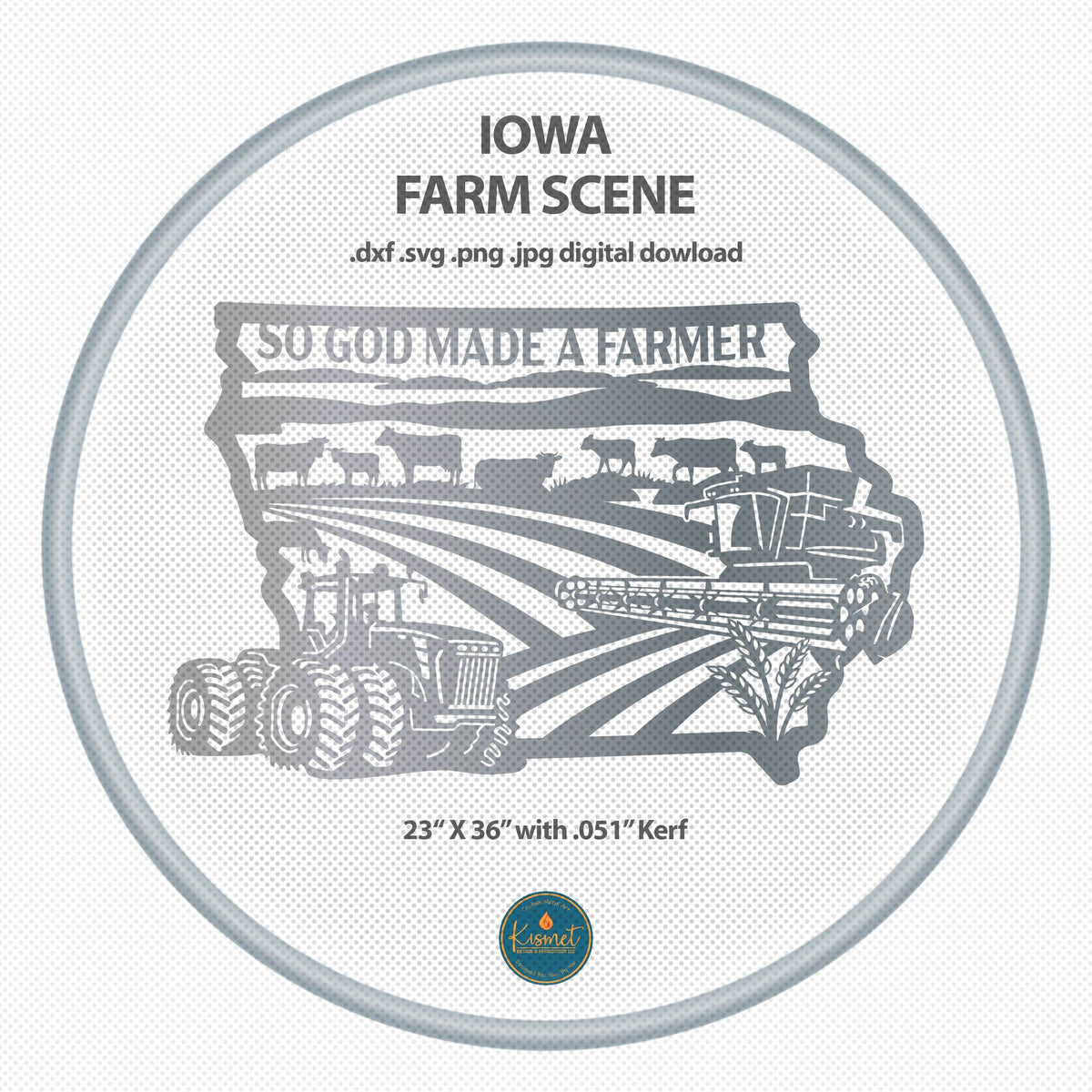 Iowa Banner So God Made a Farmer Sign DXF/SVG design preview with file details (photo 2)