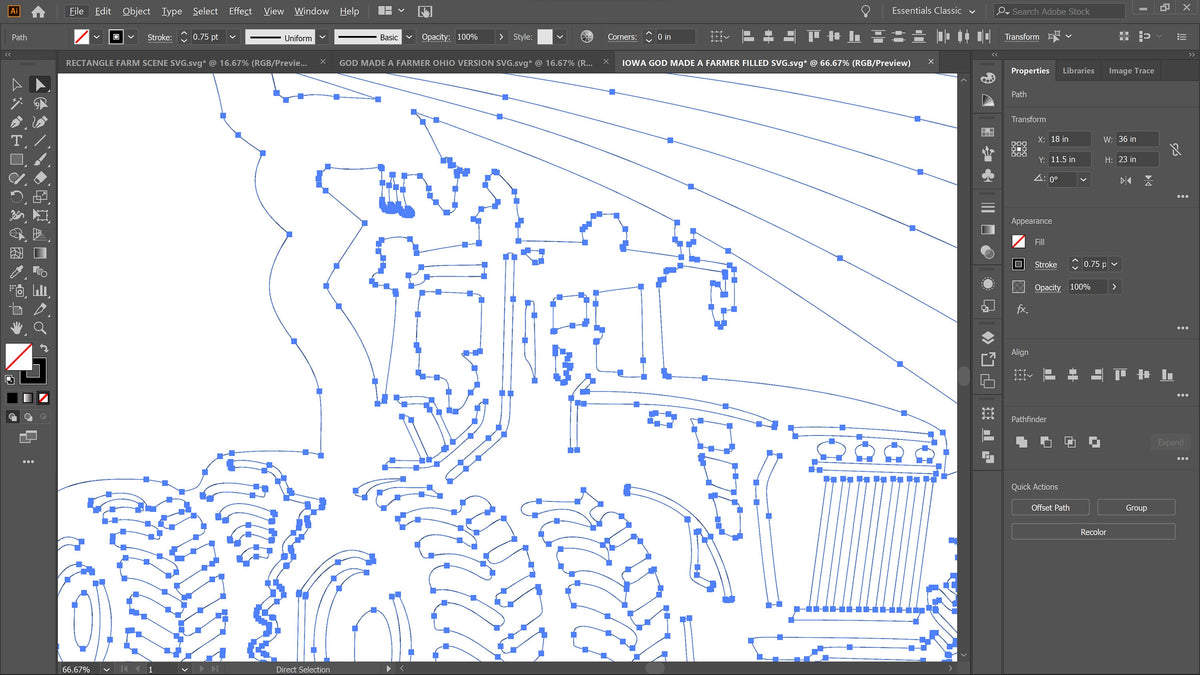 Iowa Banner So God Made a Farmer Sign vector paths in design software (photo 4)