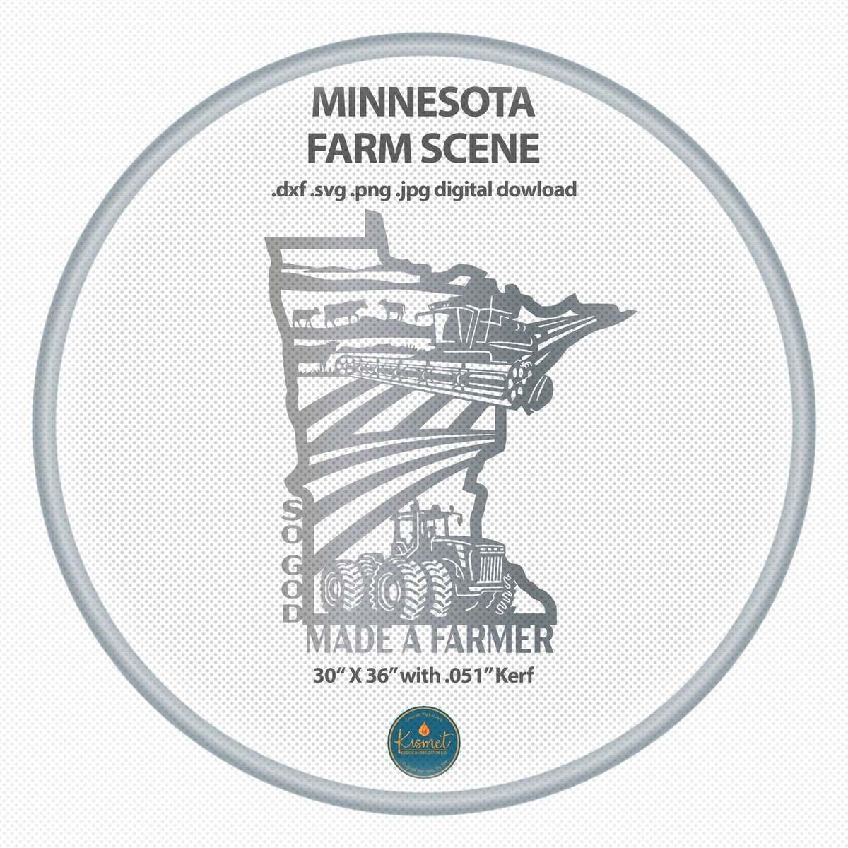Minnesota So God Made a Farmer Sign DXF/SVG design preview with file details (photo 2)