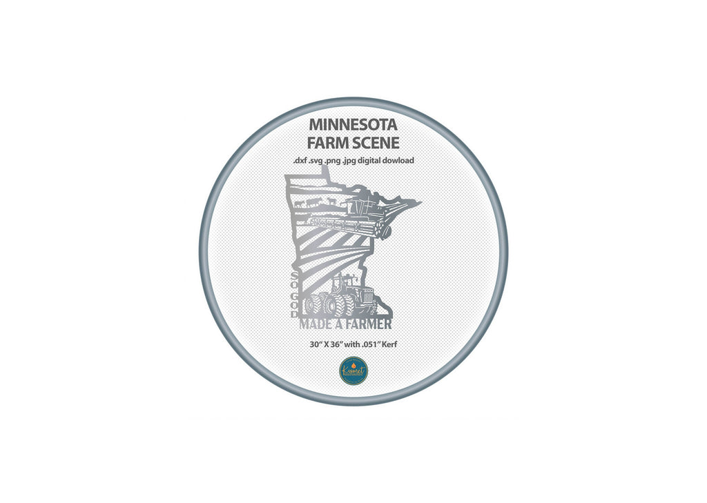 Minnesota So God Made a Farmer Sign DXF/SVG design preview with file details