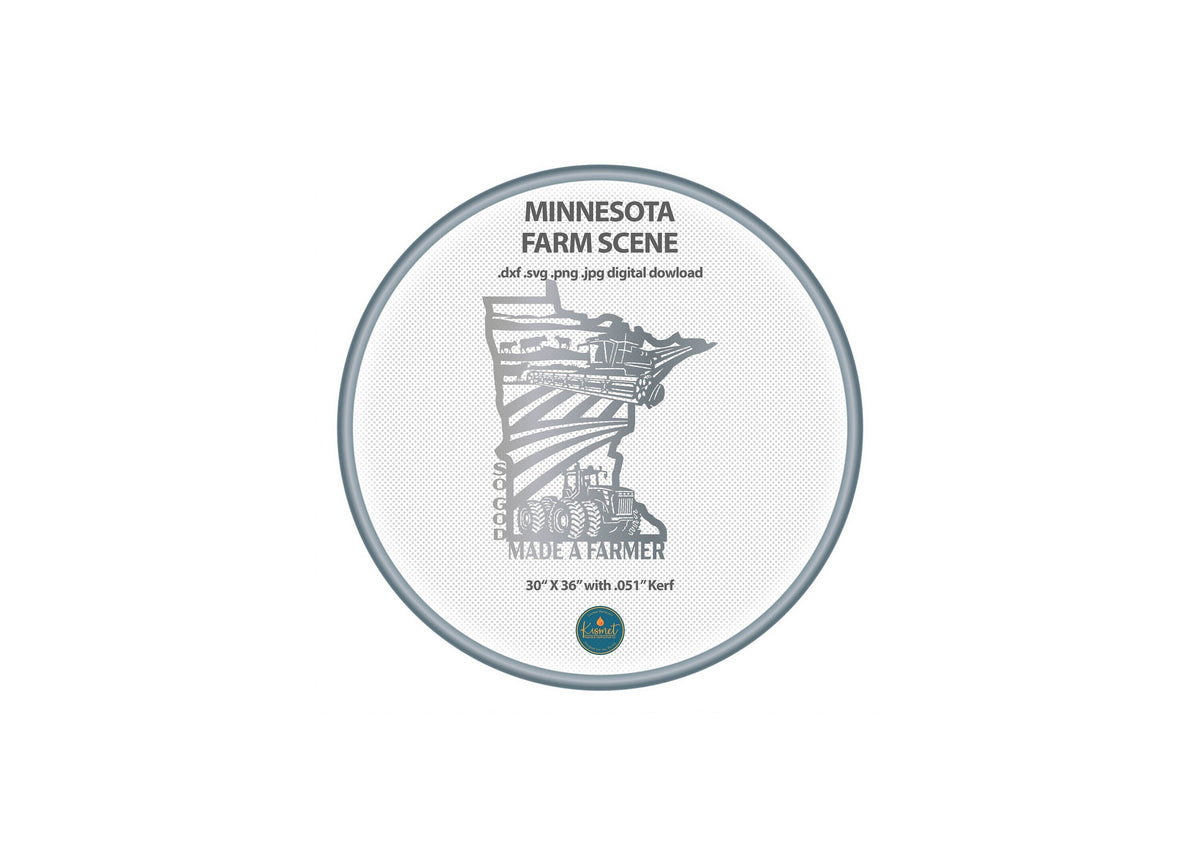 Minnesota So God Made a Farmer Sign DXF/SVG design preview with file details