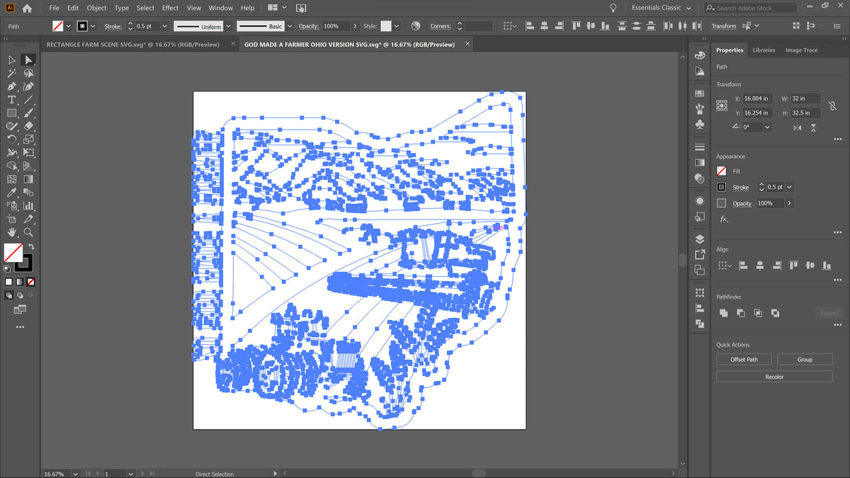 Ohio So God Made a Farmer Sign vector paths in design software