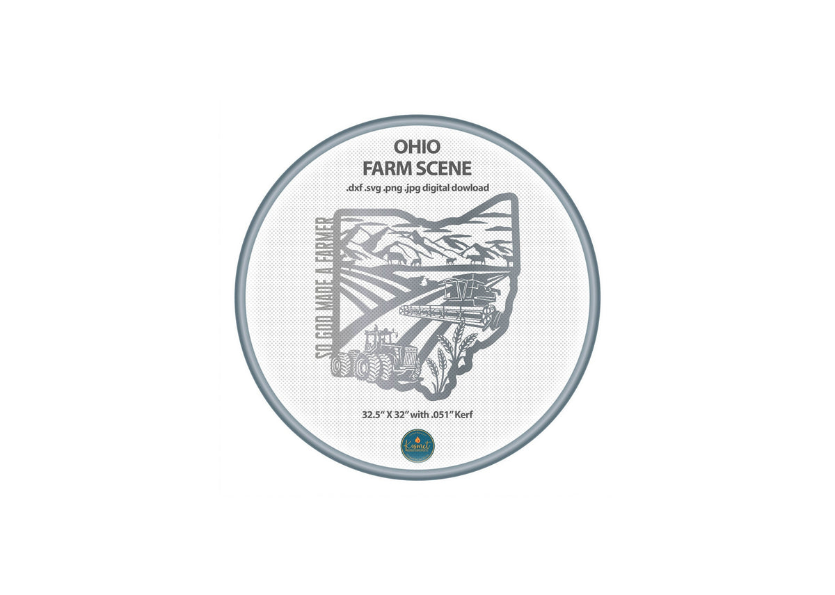 Ohio So God Made a Farmer Sign DXF/SVG design preview with file details