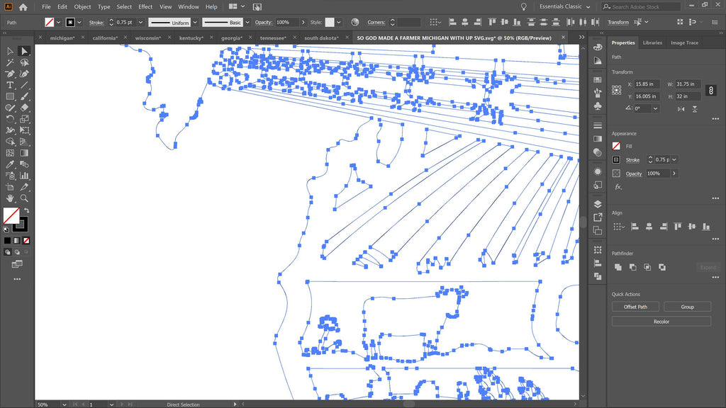 Michigan So God Made a Farmer Sign vector paths in design software (photo 6)