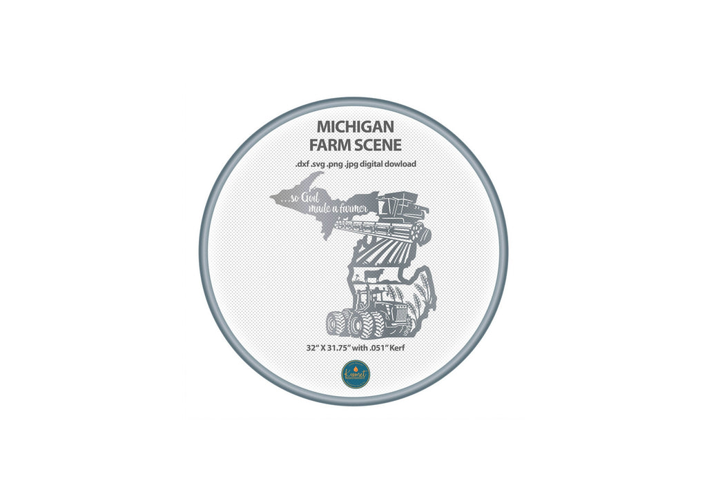 Michigan So God Made a Farmer Sign DXF/SVG design preview with file details