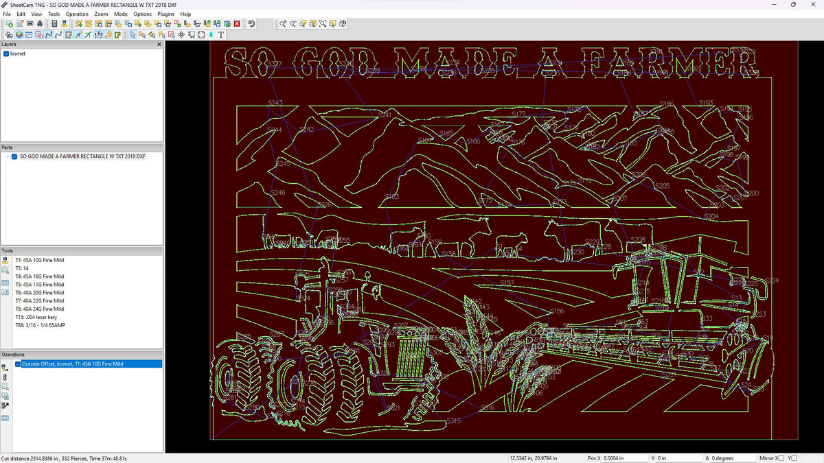 So God Made a Farmer Farm Scene vector paths in design software (photo 8)