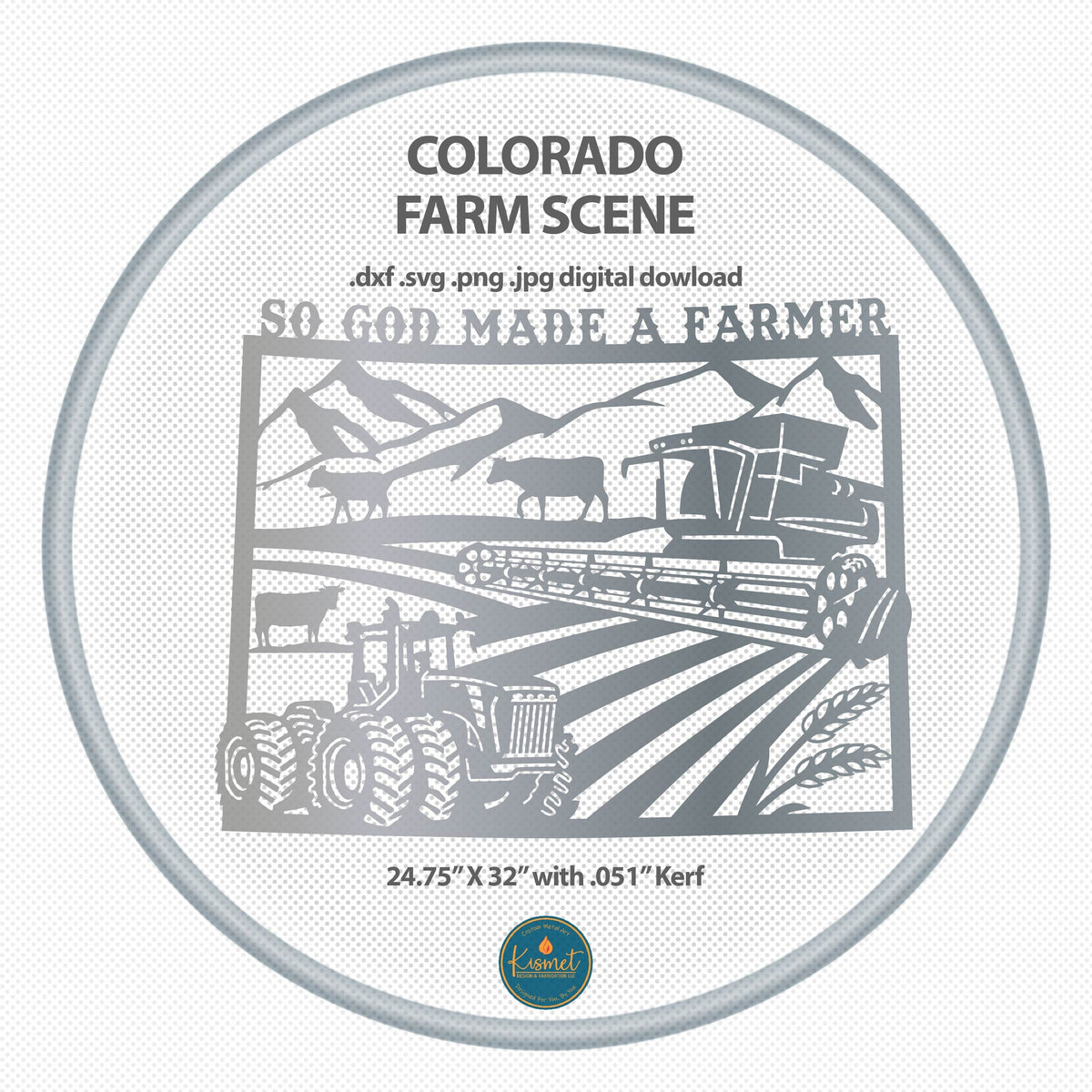 Colorado Rectangle So God Made a Farmer Sign DXF/SVG design preview with file details (photo 2)