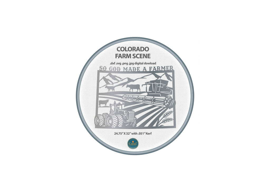 Colorado Rectangle So God Made a Farmer Sign DXF/SVG design preview with file details