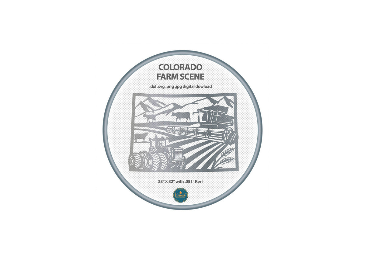 Colorado Rectangle Farm Scene Sign, No Lettering DXF/SVG design preview with file details