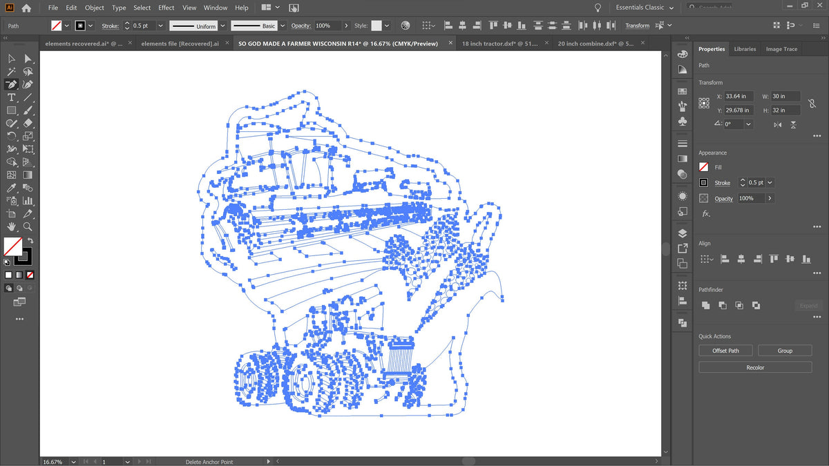 Wisconsin Farm Scene Sign, No Lettering vector paths in design software (photo 5)
