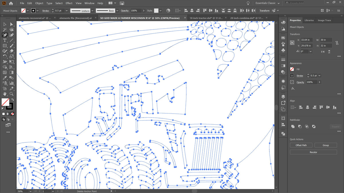 Wisconsin Farm Scene Sign, No Lettering vector paths in design software (photo 6)