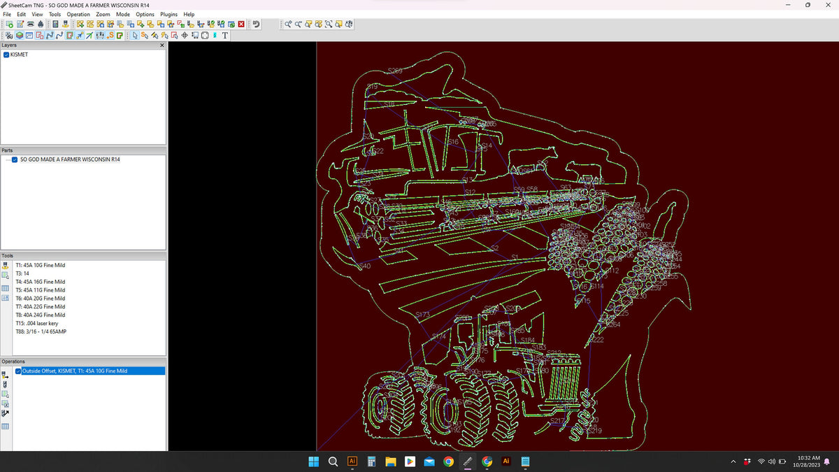 Wisconsin Farm Scene Sign, No Lettering vector paths in design software (photo 7)