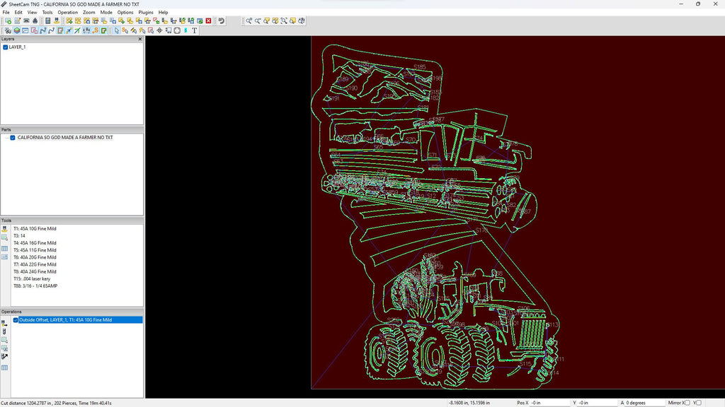 California Farm Scene Sign, No Lettering vector paths in design software (photo 5)