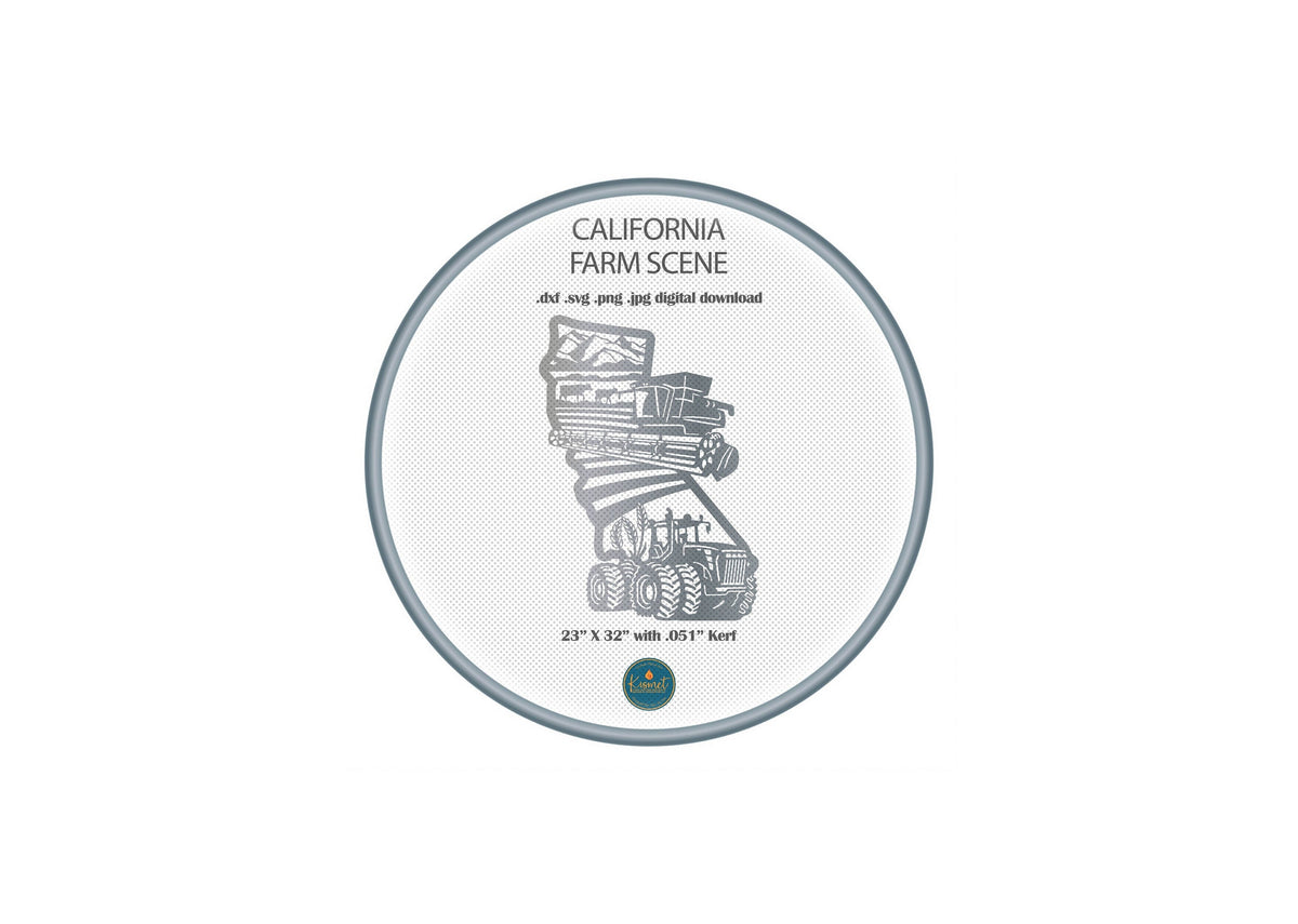 California Farm Scene Sign, No Lettering DXF/SVG design preview with file details