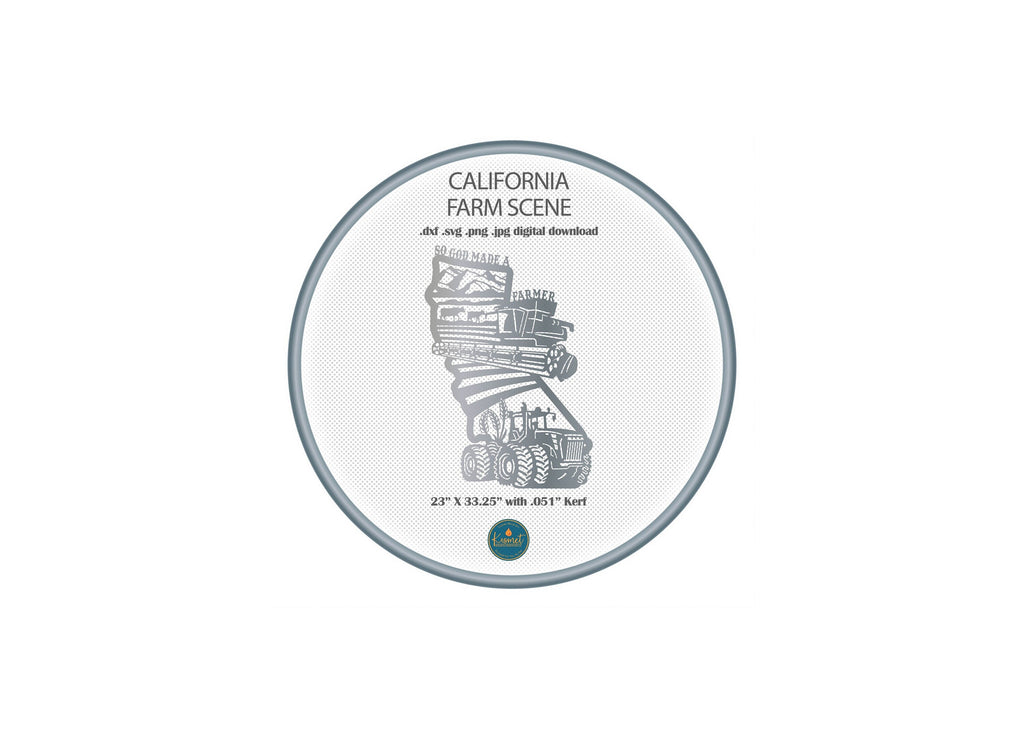 California So God Made a Farmer Sign DXF/SVG design preview with file details