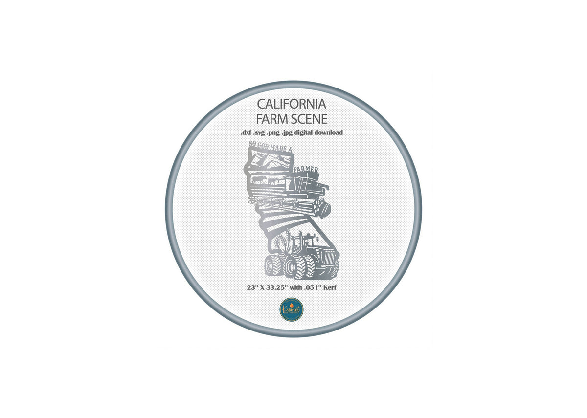 California So God Made a Farmer Sign DXF/SVG design preview with file details