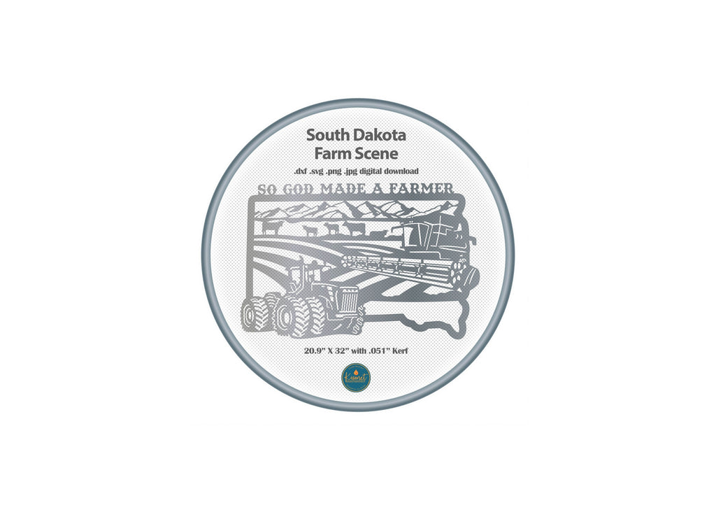 South Dakota So God Made a Farmer Sign DXF/SVG design preview with file details