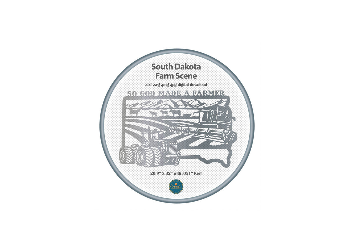 South Dakota So God Made a Farmer Sign DXF/SVG design preview with file details