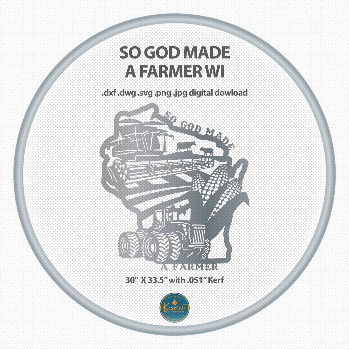 Wisconsin So God Made a Farmer Sign DXF/SVG design preview with file details (photo 2)