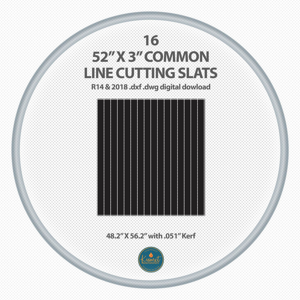 16 Plasma Table Cutting Slats 52 × 3 DXF/SVG design preview with file details (photo 3)
