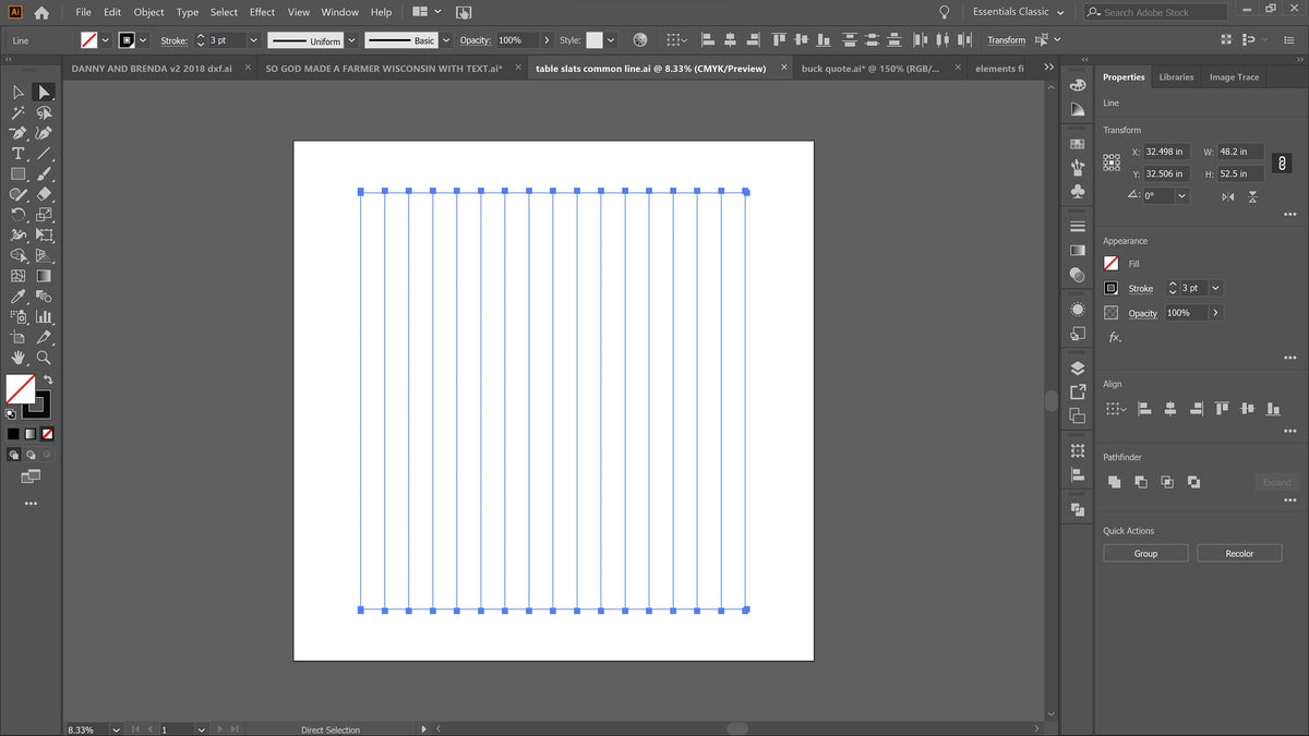 16 Plasma Table Cutting Slats 52 × 3 vector paths in design software (photo 7)