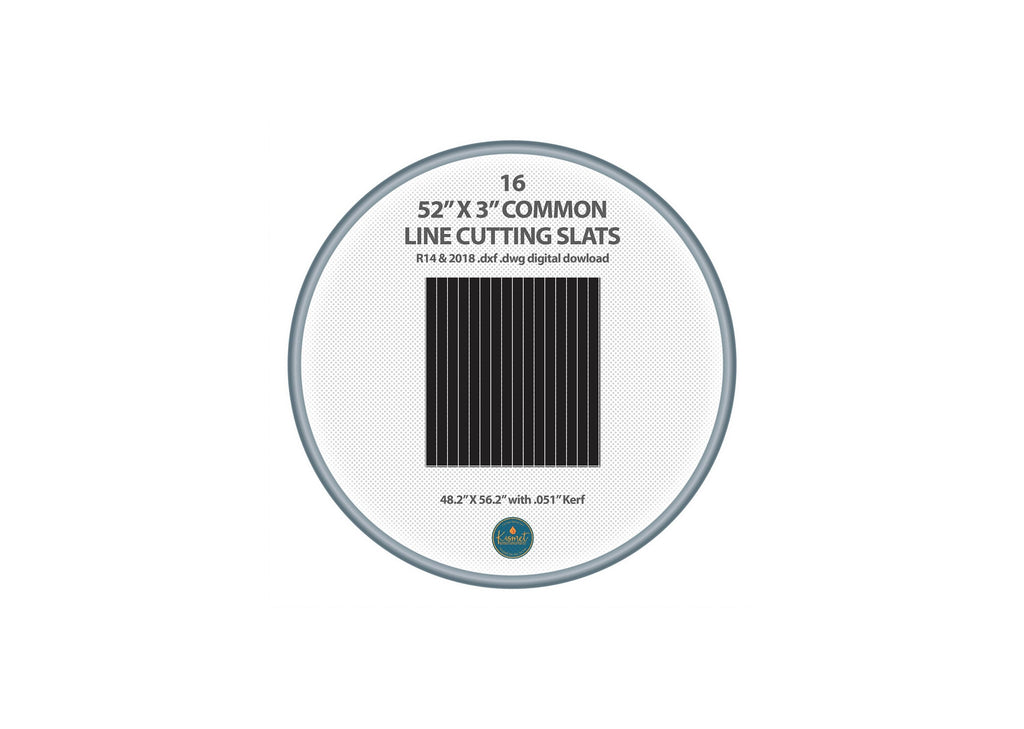 16 Plasma Table Cutting Slats 52 × 3 DXF/SVG design preview with file details